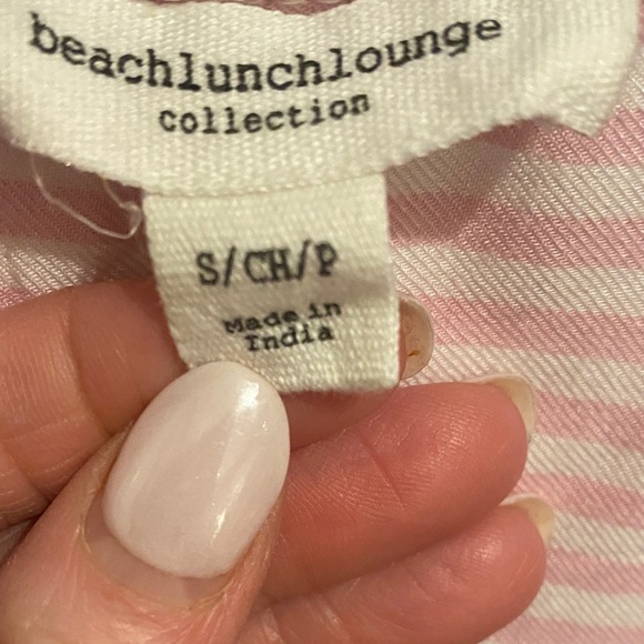 Beachlunchlounge Pink and White Striped Shirt - Picture 2 of 2